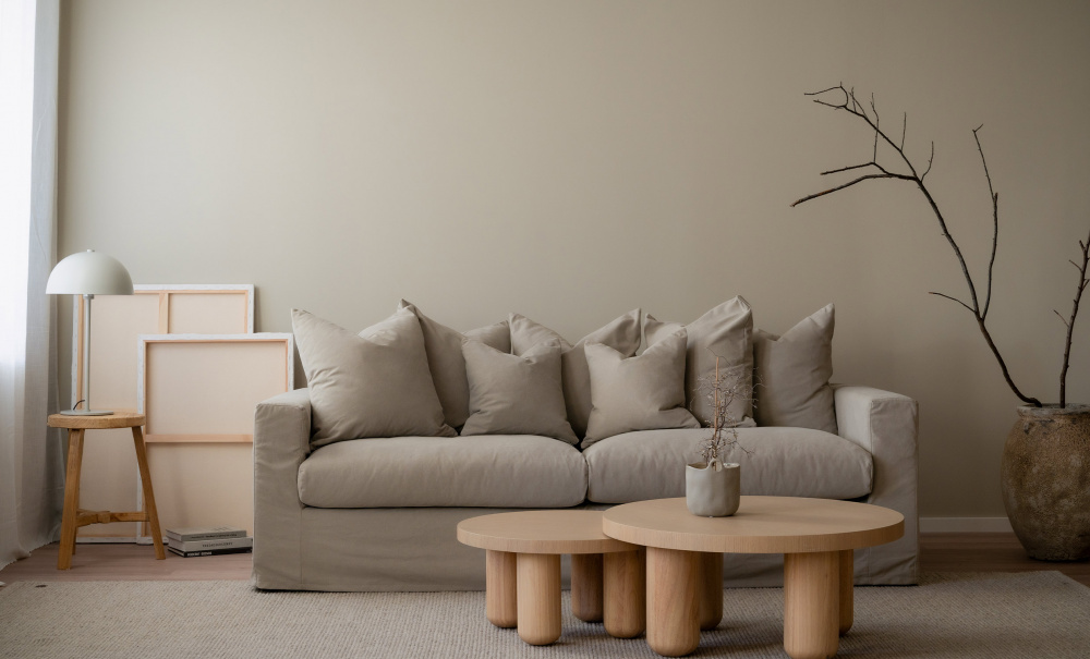 MONACO Premium 4-seters sofa Kakibeige i gruppen Stue / Sofaer / 4-seters sofaer hos Sofas & more (MO4SKHBE)