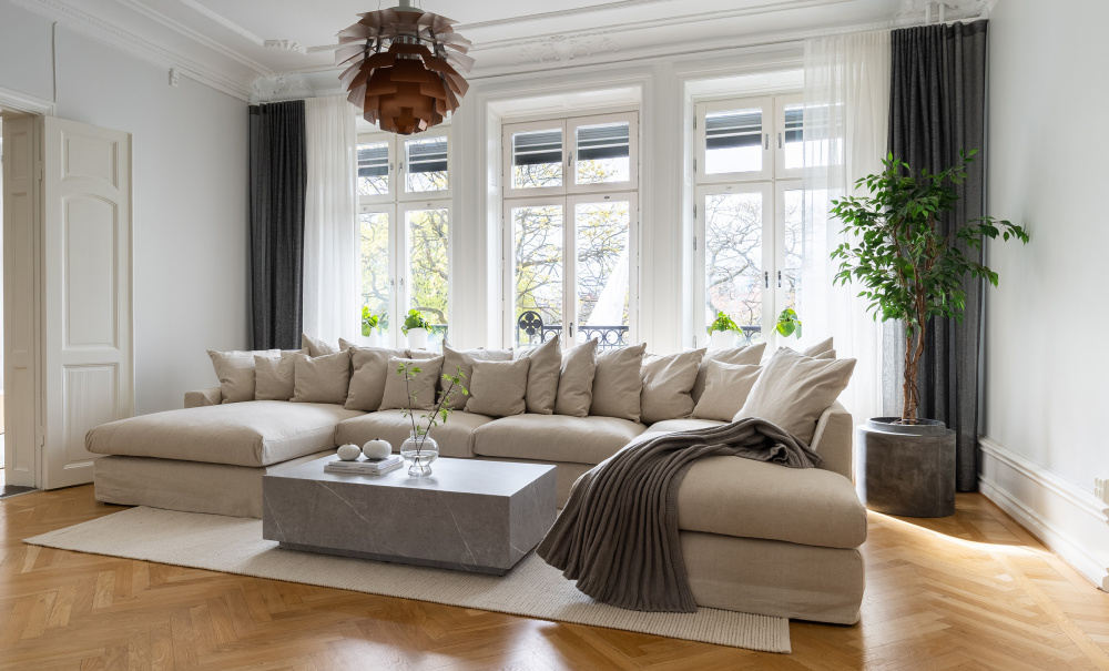 MONACO PREMIUM U-sofa Venstre Beige i gruppen Stue / Sofaer / U-sofaer hos Sofas & more (MOA3DBE)