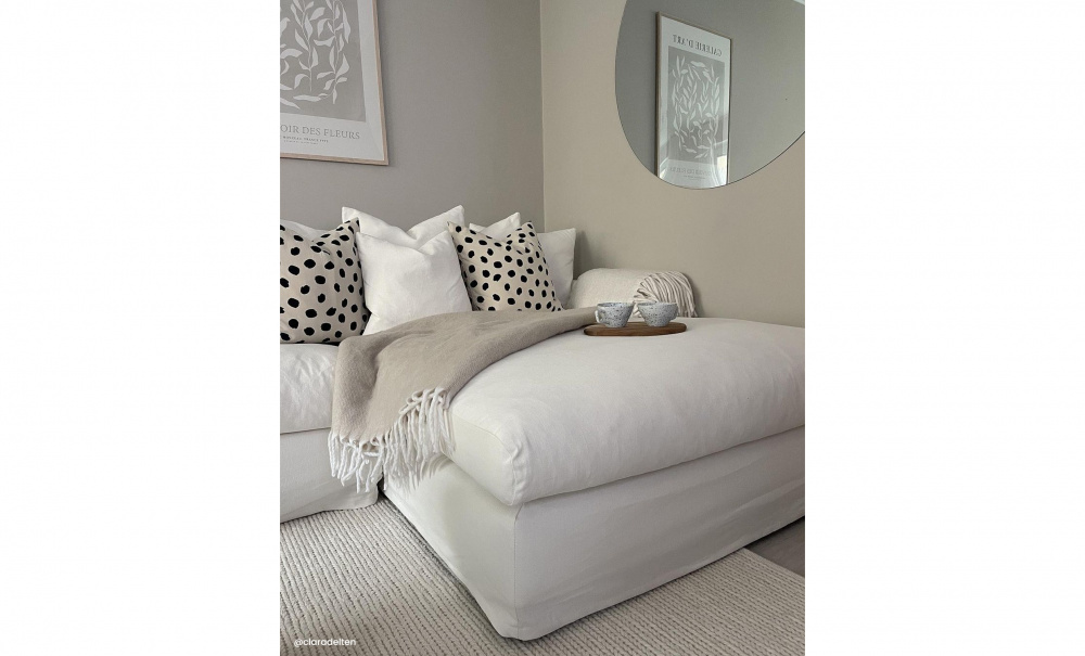MONACO Divansofa Hyre Hvit i gruppen Stue / Sofaer / Divansofaer hos Sofas & more (MON-3DVI)