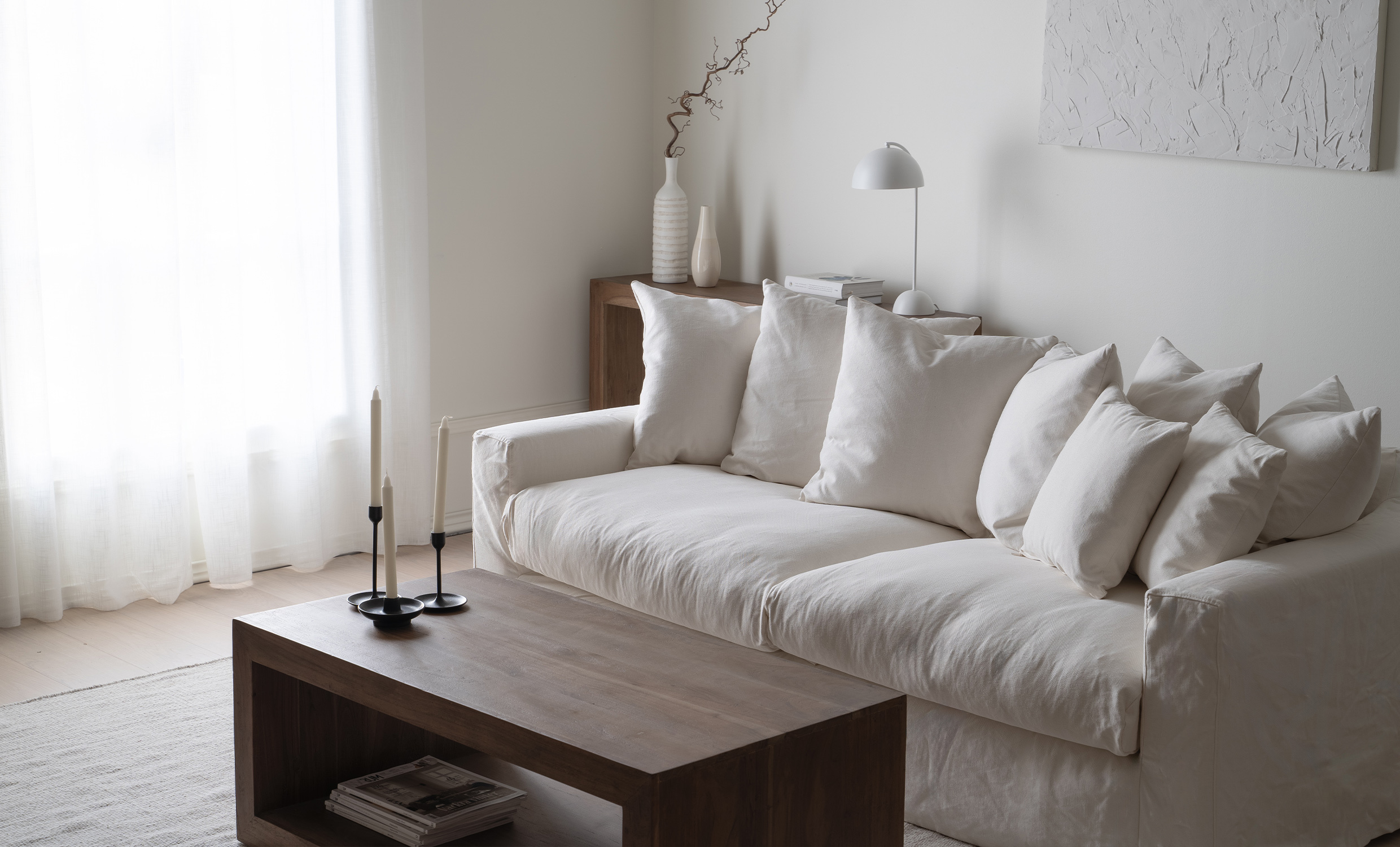 MONACO 3-seters sofa Hvit