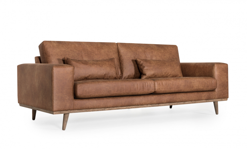 STOCKHOLM Leather 3-seter Cognac i gruppen Stue / Sofaer / 3-seters sofaer hos Sofas & more (N-ST25SEZ4OL)