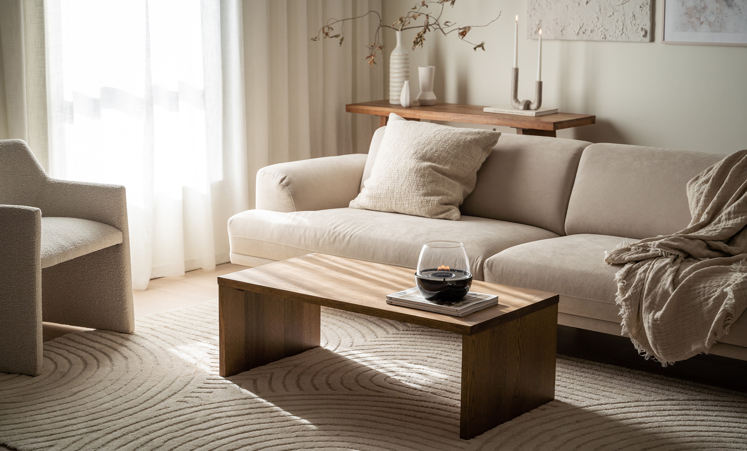 NOMA Sofabord Brunbeiset Eikefiner 110x55x38