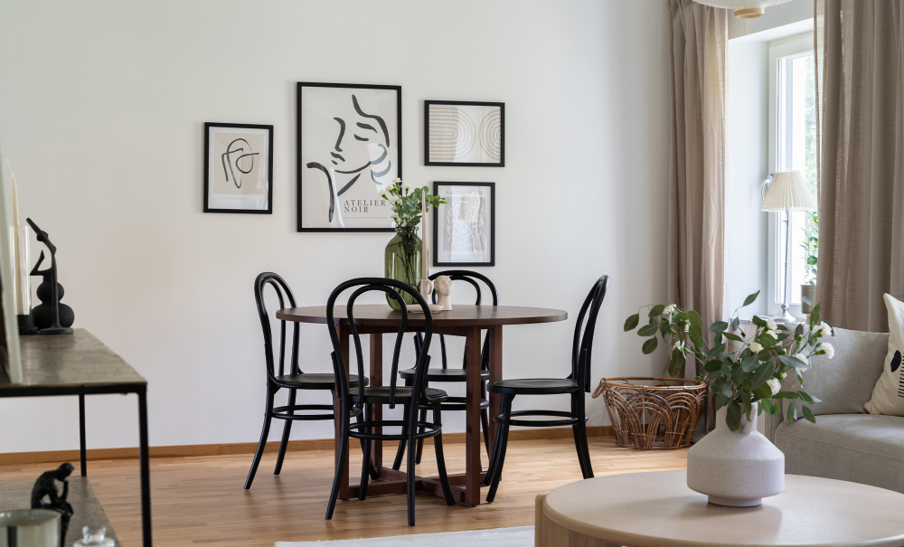 SELINE Spisebord Valntt i gruppen Spiseplass / Bord / Spisebord hos Sofas & more (OL-2086DT-A-WALNUT)