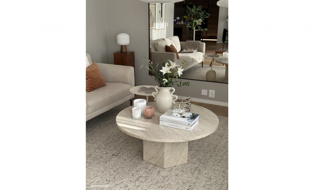 CATANIA Salongbord Beige 95 i gruppen Stue / Sofabord / Marmorbord hos Sofas & more (OL-2092CT-A-BE)