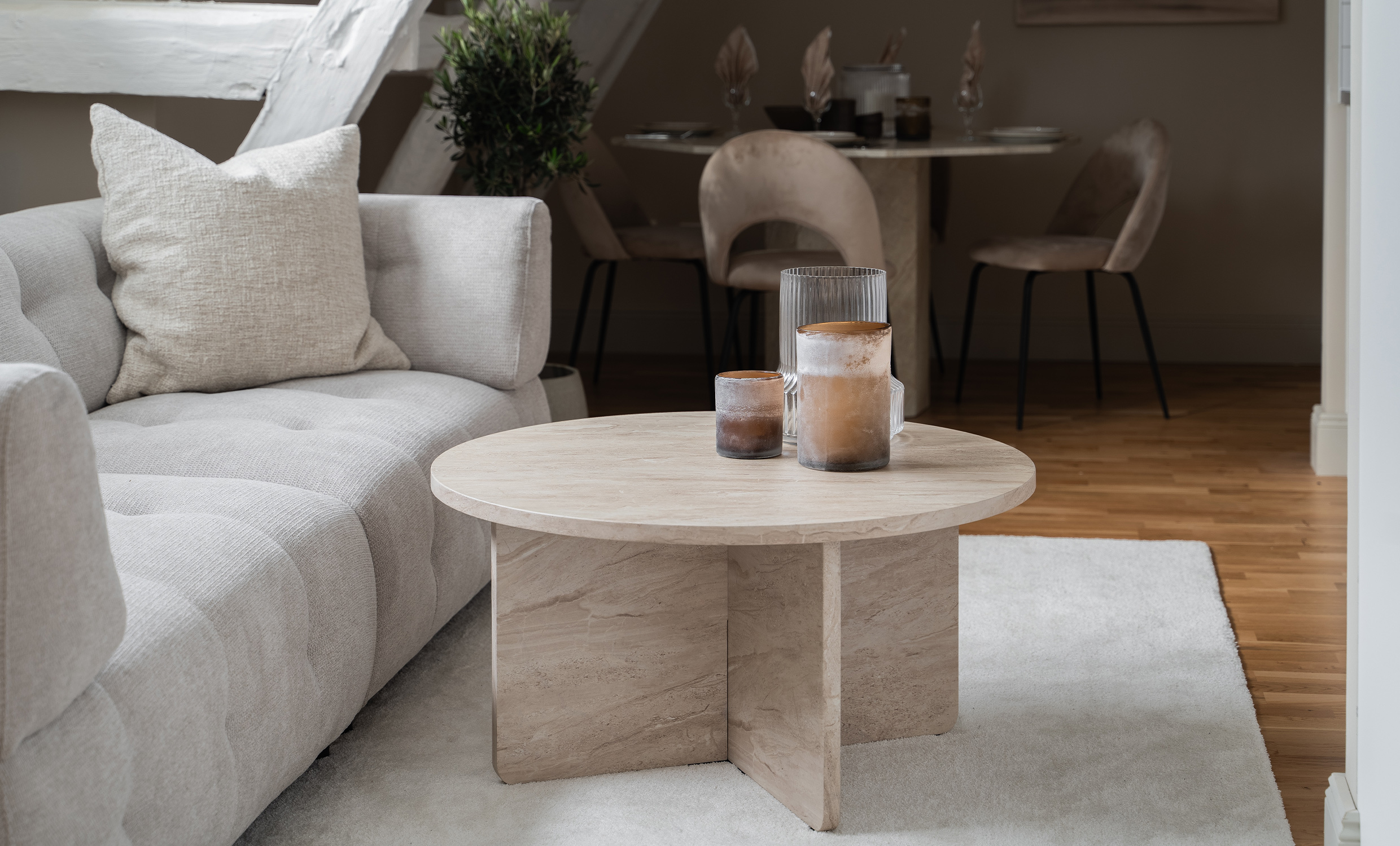 CATANIA Salongbord Cross 85 Beige