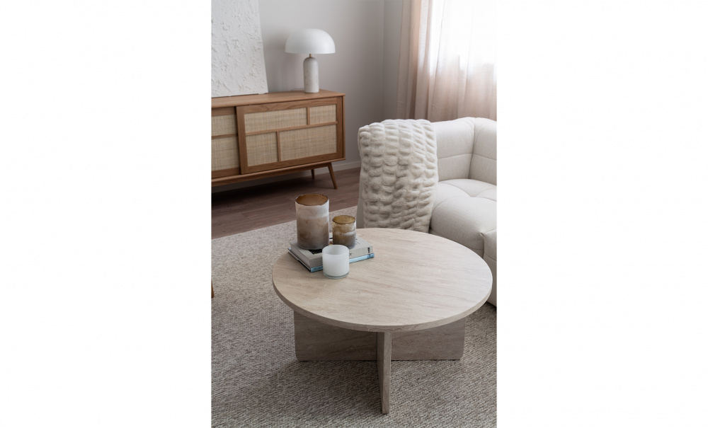 CATANIA Salongbord Cross Beige 85 i gruppen Stue / Sofabord / Marmorbord hos Sofas & more (OL-2381CT-A-BE)