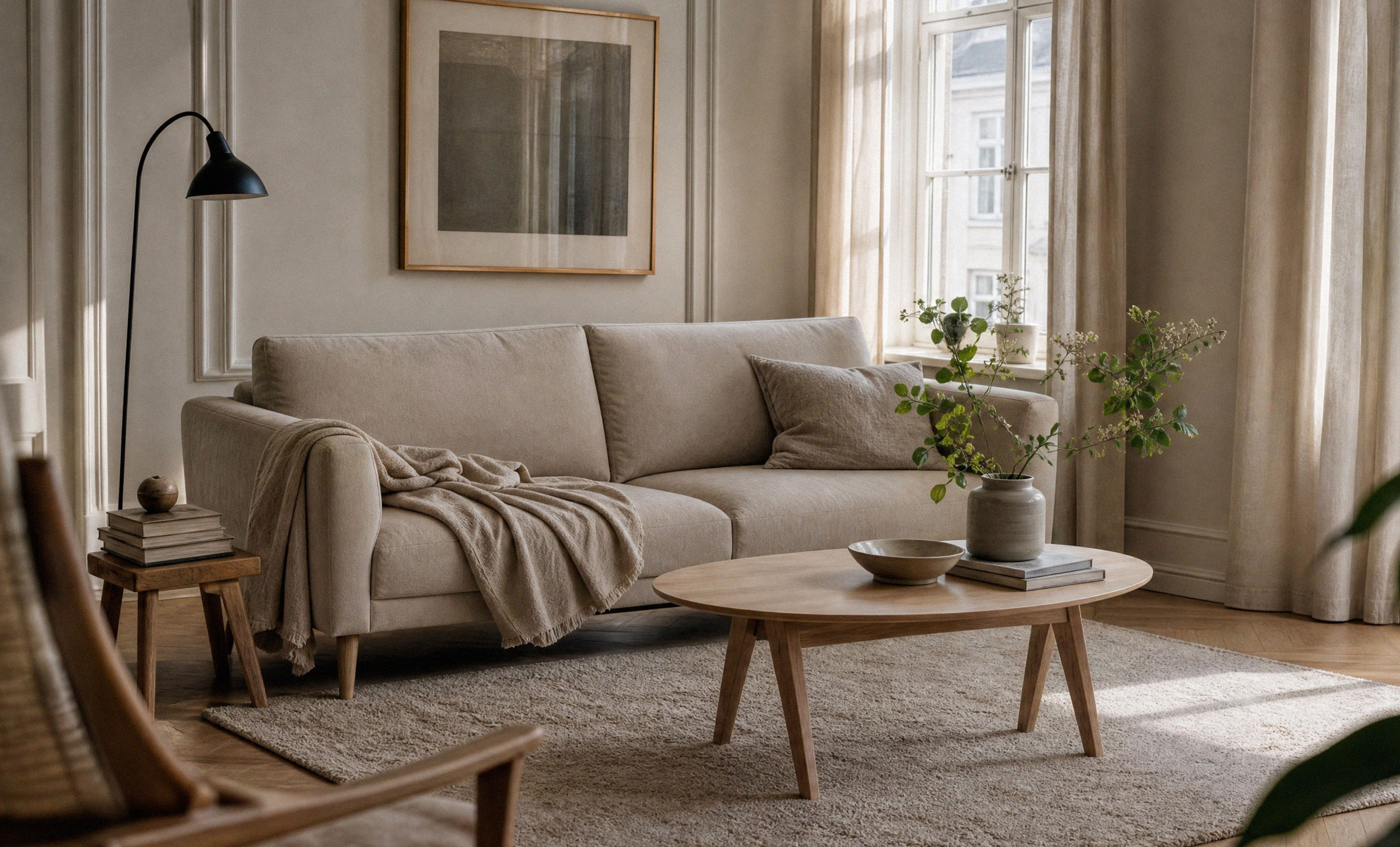 PORTOFINO 3-seters sofa Beige Eikben