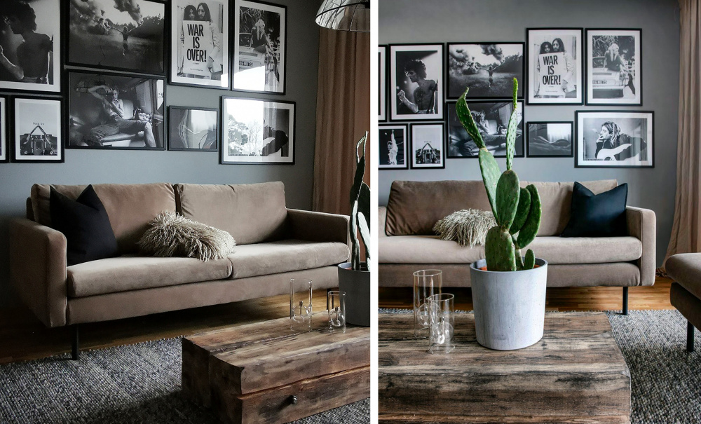 SANDHAMN 3-seters Sofa Velvet Mrk gr i gruppen Stue / Sofaer / hos Sofas & more (SA3SSA18)