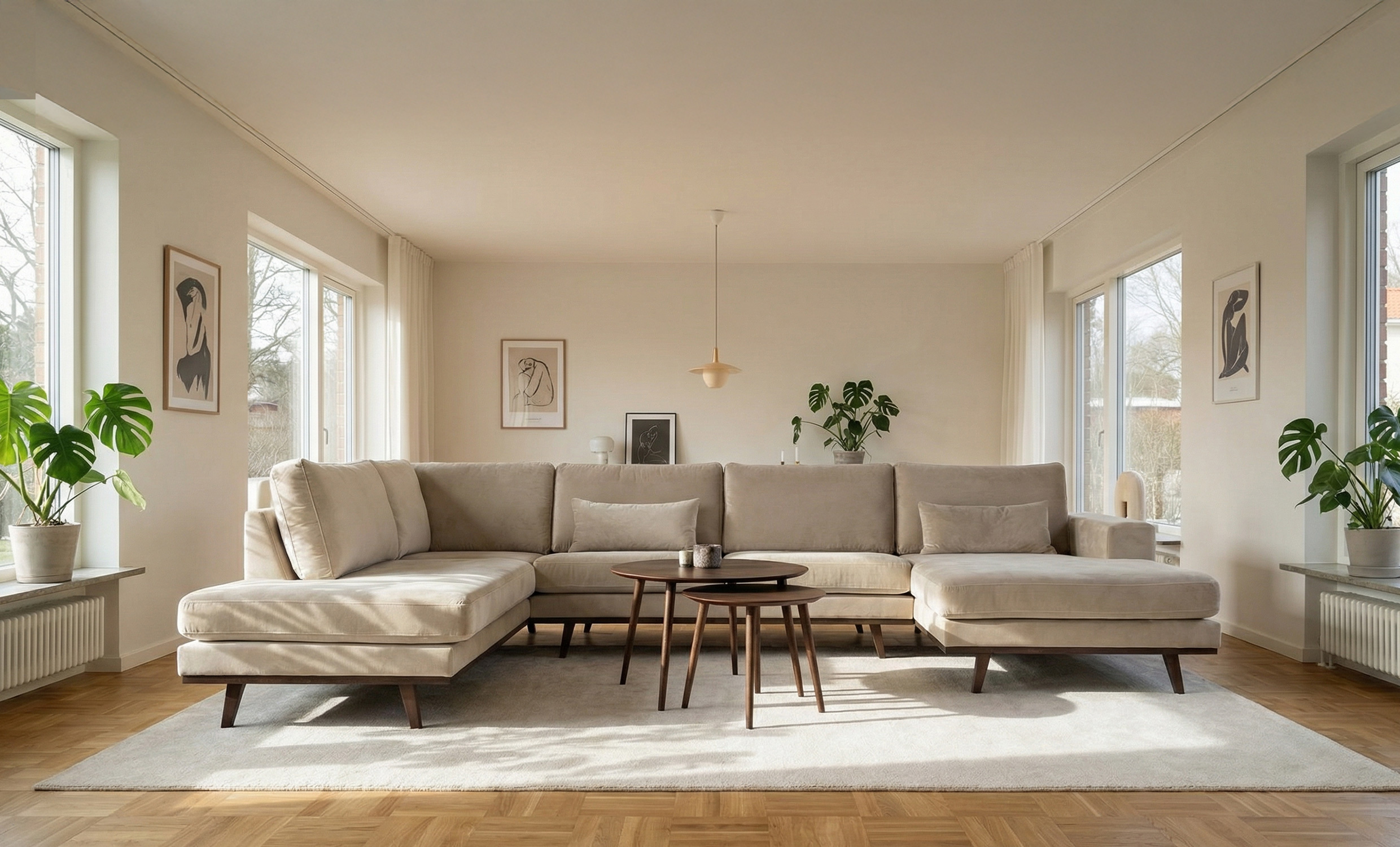 STOCKHOLM U-sofa Venstre Velvet Edition Greige