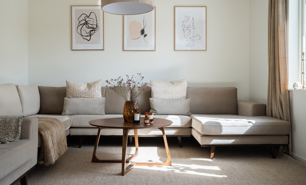 STOCKHOLM U-sofa Venstre Velvet Edition Greige i gruppen Stue / Sofaer / U-sofaer hos Sofas & more (STA3DSA02)