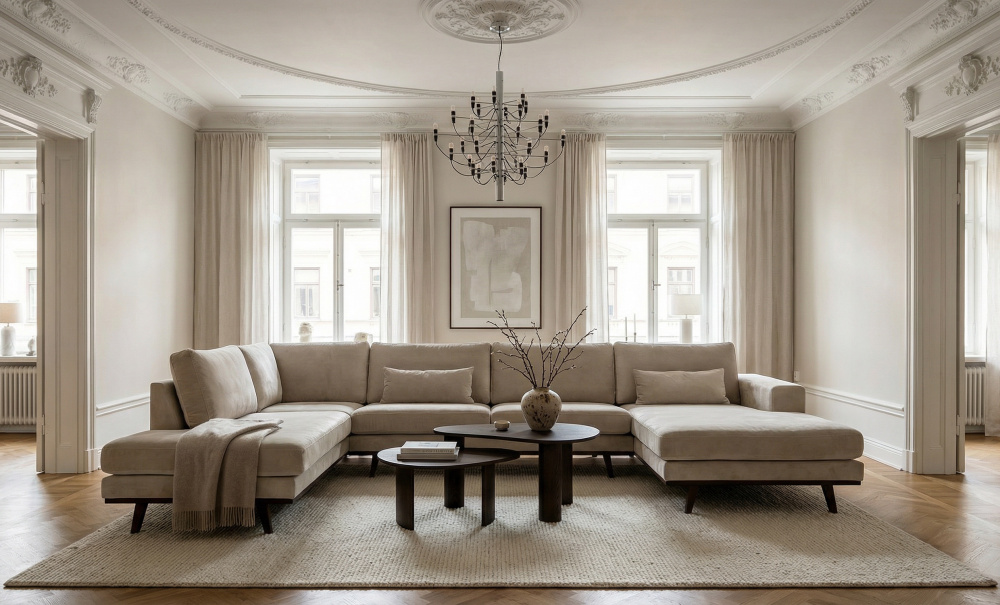 Bilde nr 4 (STOCKHOLM U-sofa Venstre Velvet Edition Greige)