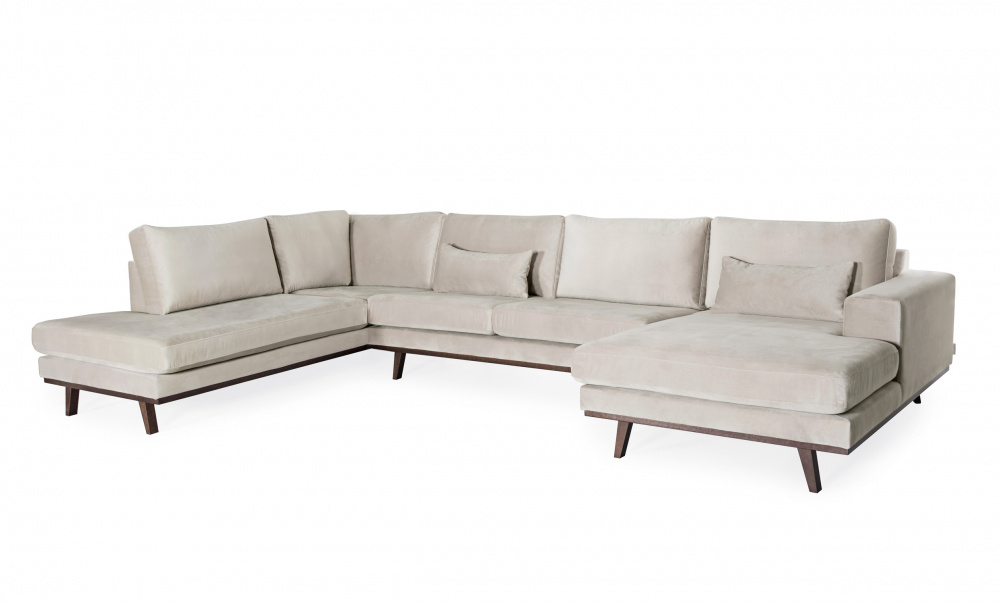 STOCKHOLM U-sofa Venstre Velvet Edition Greige i gruppen Stue / Sofaer / U-sofaer hos Sofas & more (STA3DSA02)