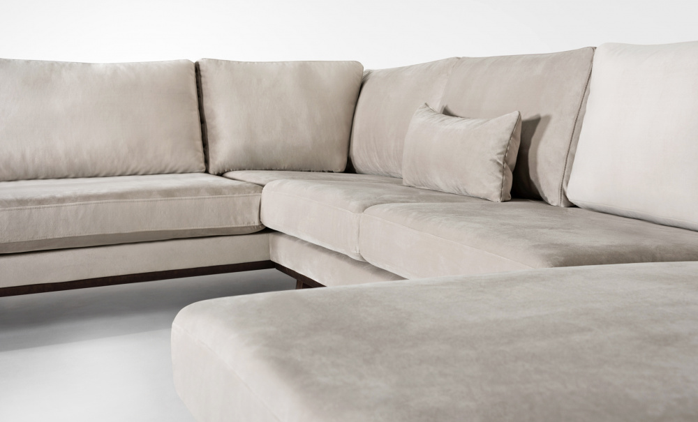 STOCKHOLM U-sofa Venstre Velvet Edition Greige i gruppen Stue / Sofaer / U-sofaer hos Sofas & more (STA3DSA02)