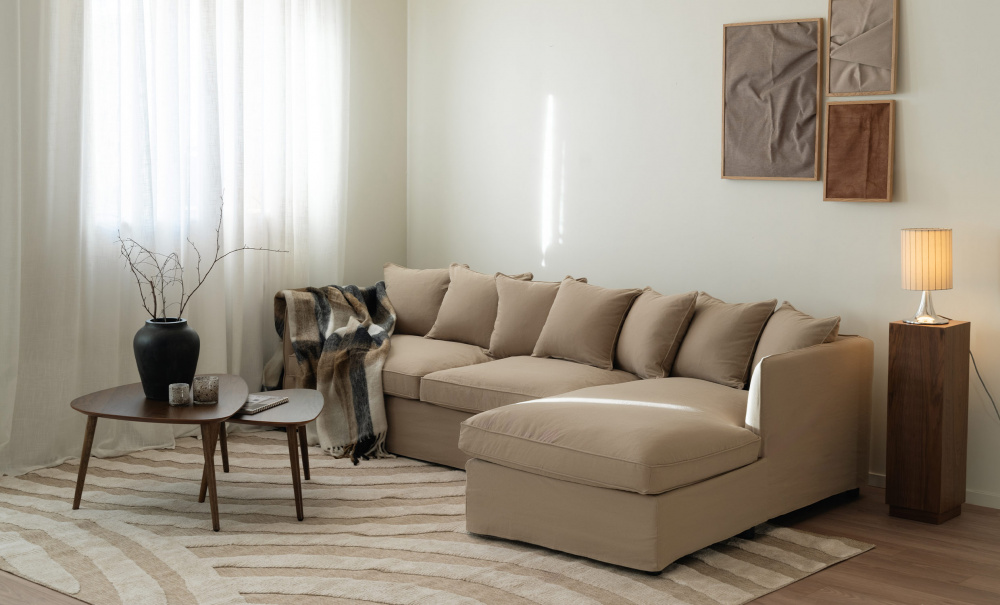 STEDFORD Sovesofa Divan Høyre Kaki i gruppen Stue / Sofaer / Sovesofaer hos Sofas & more (STF-CORN-RHF-067-2D)
